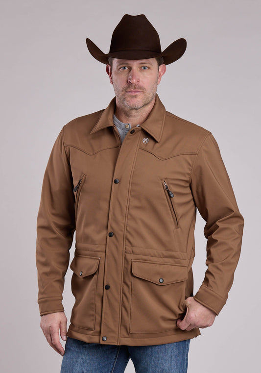 Roper Mens Jacket Zipper Ripstop Tobacco - Barn Coat Western Jacket