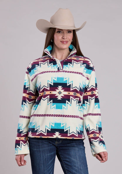 Roper Womens Jacket Snap Large Aztec Print Fleece Pullover Western Jacket