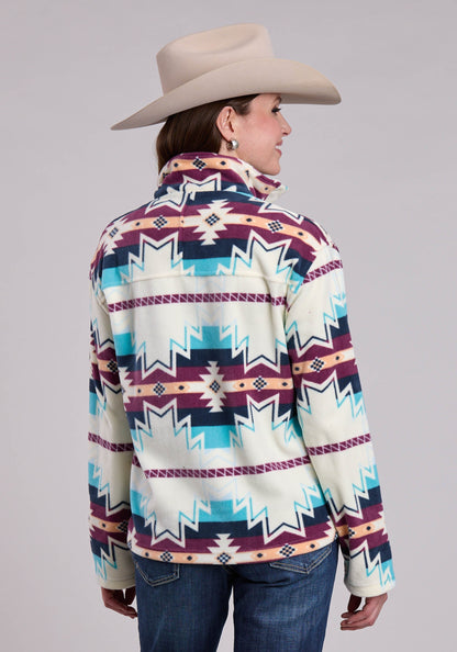 Roper Womens Jacket Snap Large Aztec Print Fleece Pullover Western Jacket