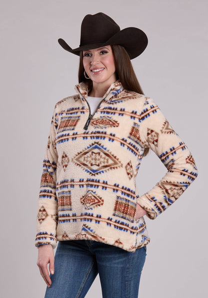 Roper Womens Jacket Zipper 1/4 Zip Polar Fleece Pullover Western Jacket