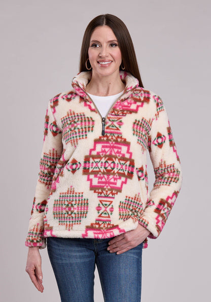 Roper Womens Jacket Zipper 1/4 Zip Polar Fleece Pullover Western Jacket