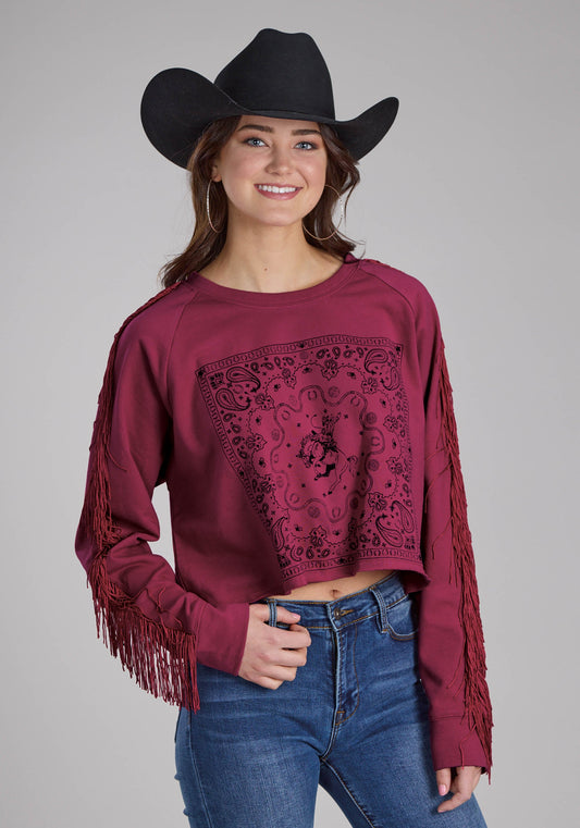 Roper Womens Cotton Fleece Sweatshirt Pullover Jacket