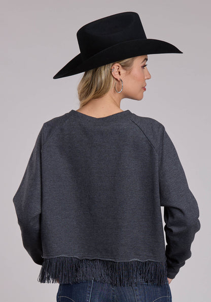 Roper Womens Roper Cotton Fleece Western Crew Neck Pullover Jacket