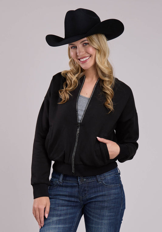 Roper Womens Jacket Zipper Cotton Fleece Zip Frnt Sweatshirt Western Jacket