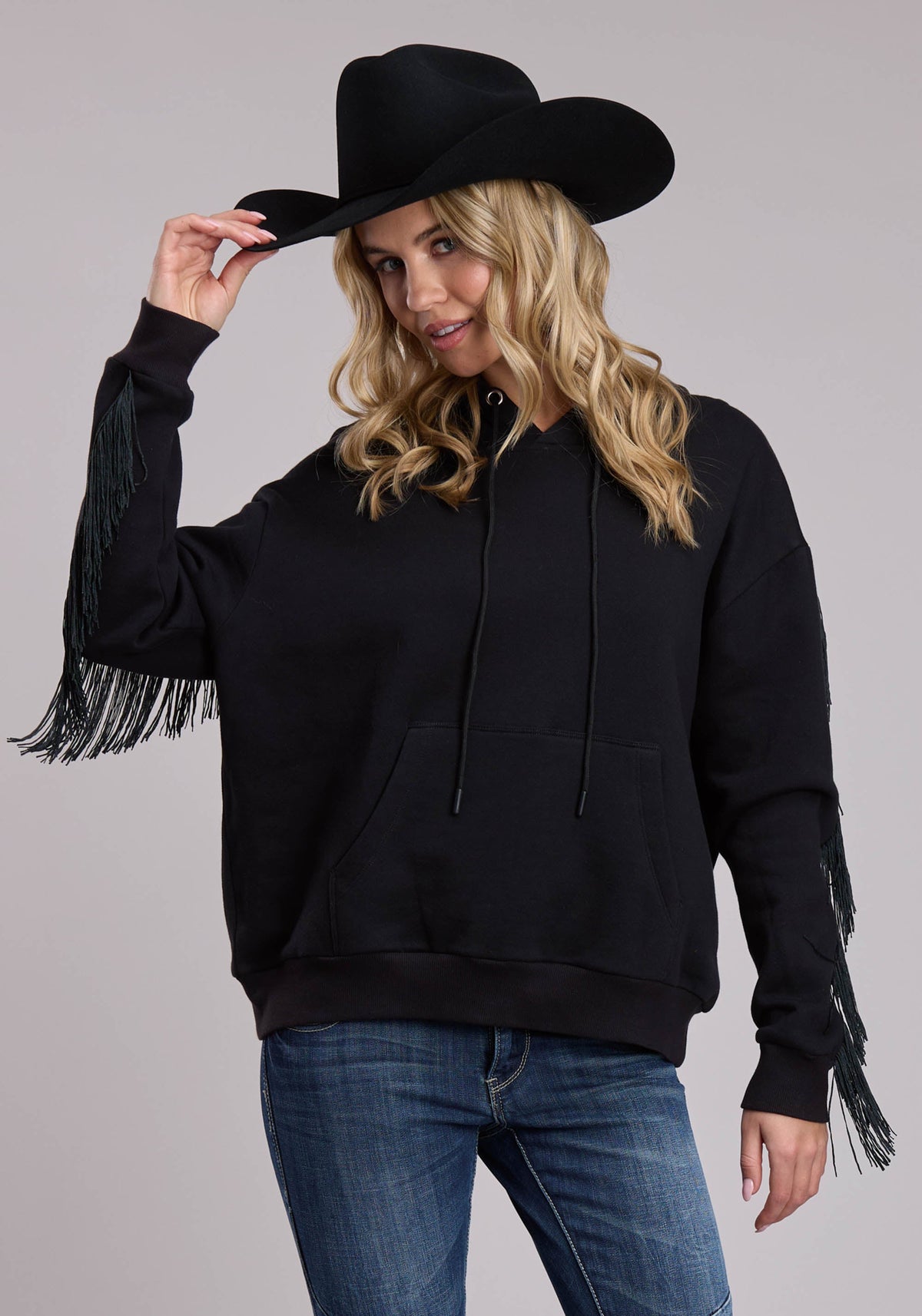 Roper Womens Roper Cotton Fleece Western Hooded Sweatshirt