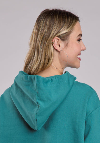 Roper Womens Jacket Pullover Turquoise Fleece Slouchie Hoodie Western Jacket