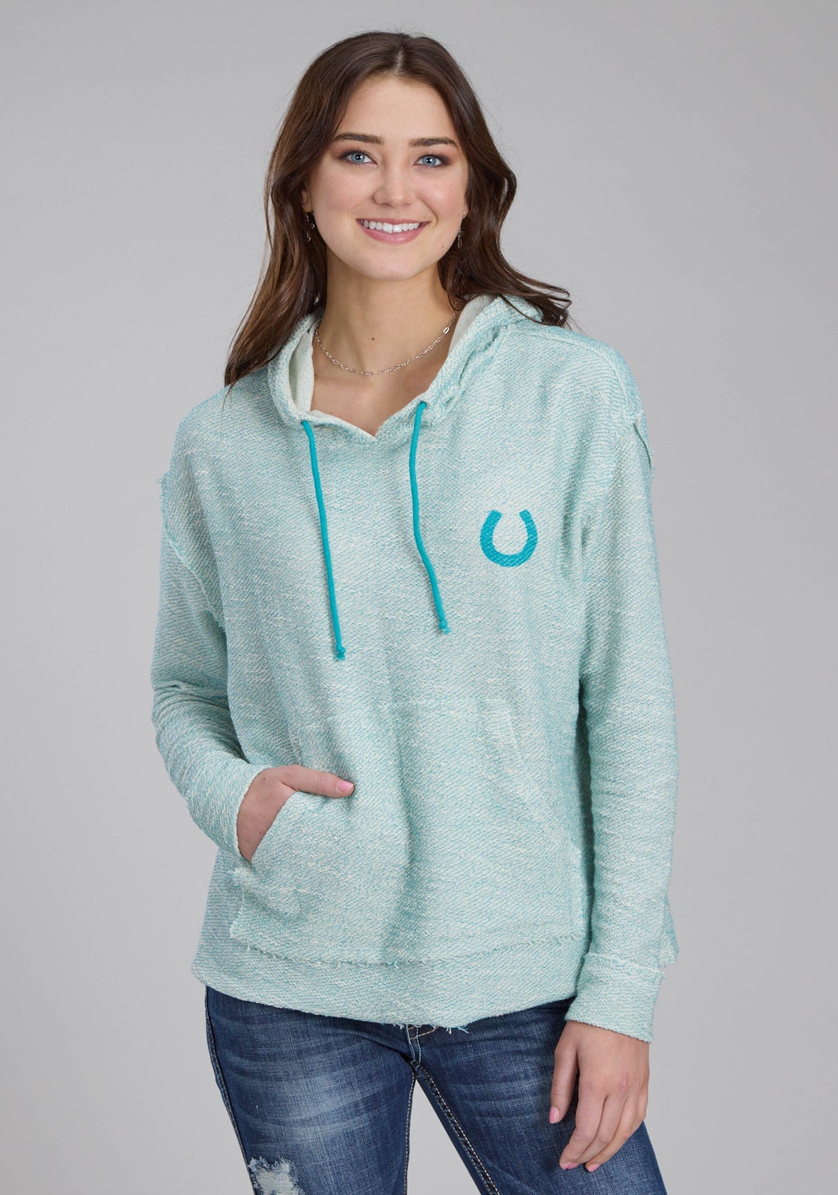 Roper Womens Long Sleeve Hooded Sweater Pullover Jacket