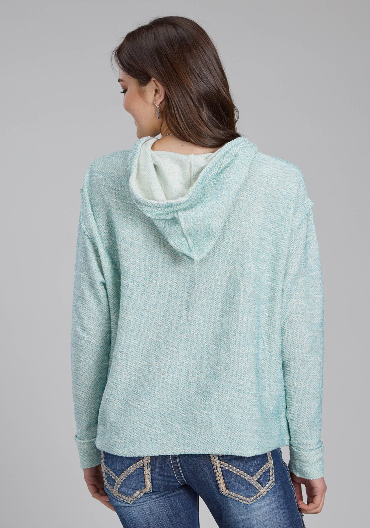 Roper Womens Long Sleeve Hooded Sweater Pullover Jacket