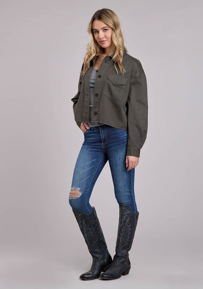Roper Womens Jacket Button Pigment Dyed Western Jacket