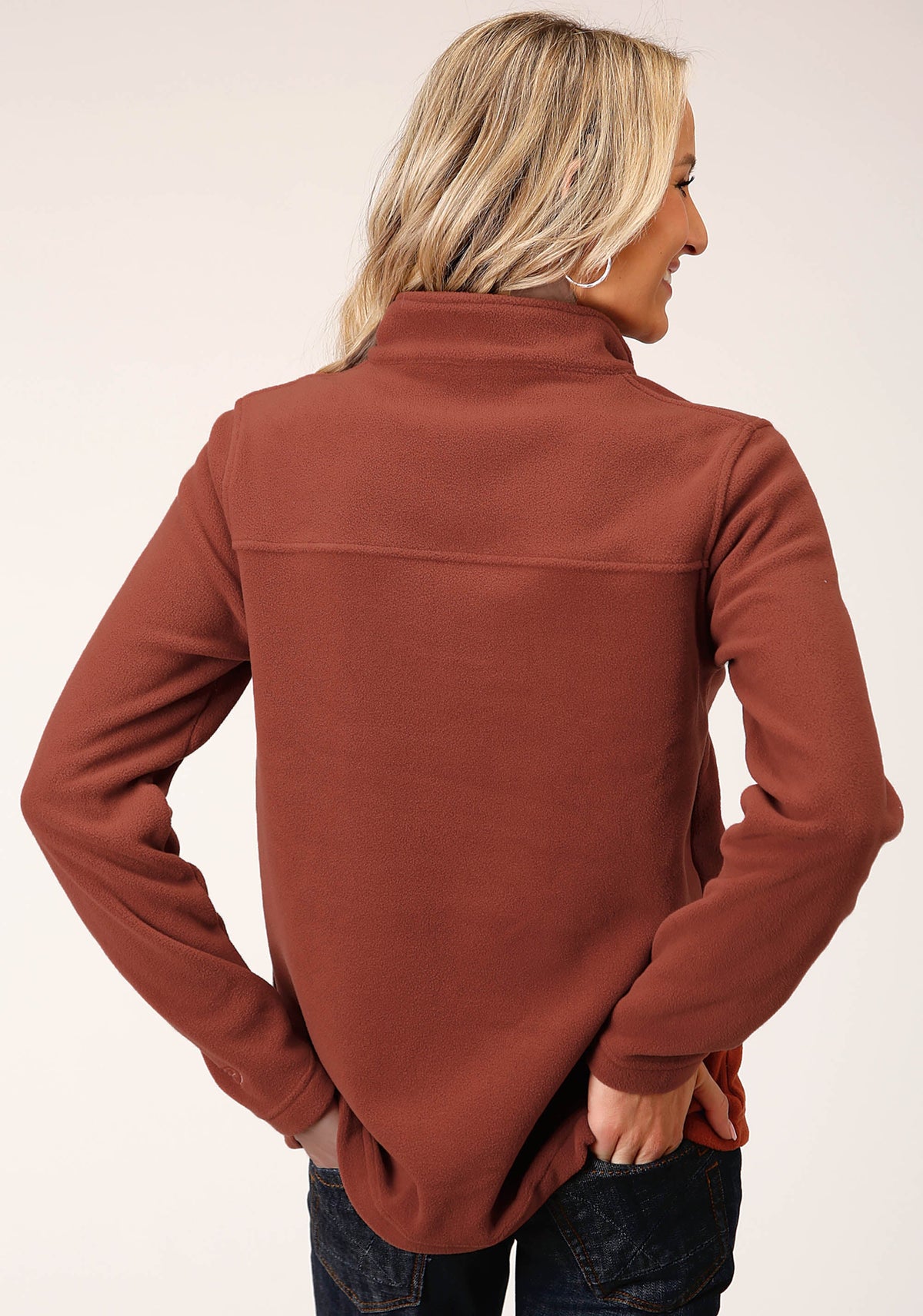 Roper Womens Sienna Rust Micro Fleece Pullover