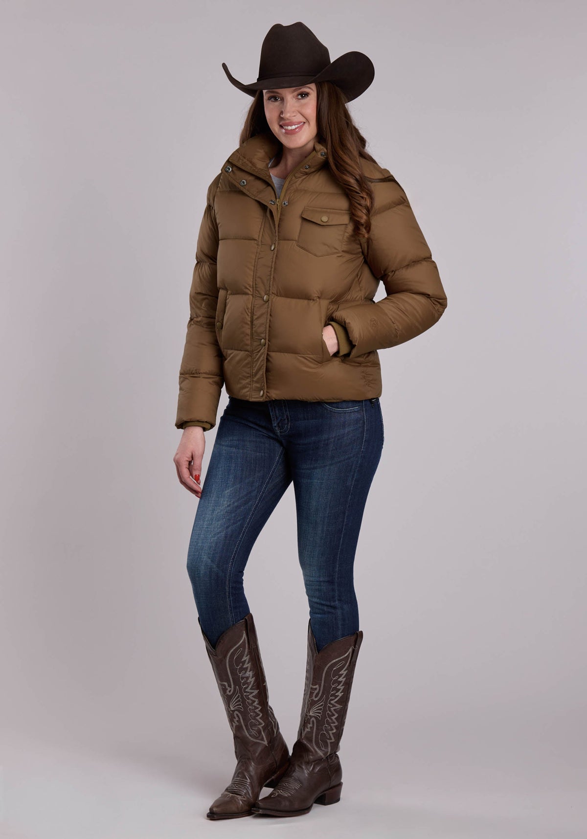 Roper Womens Roper Down Filled Western Puffy Coat