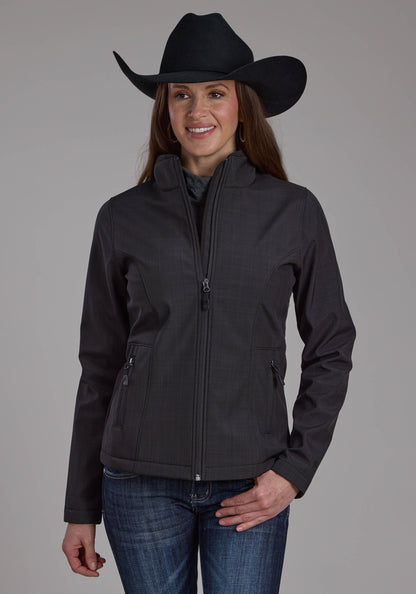 Roper Womens Charcoal Heather With Black Fleece Zipper Jacket
