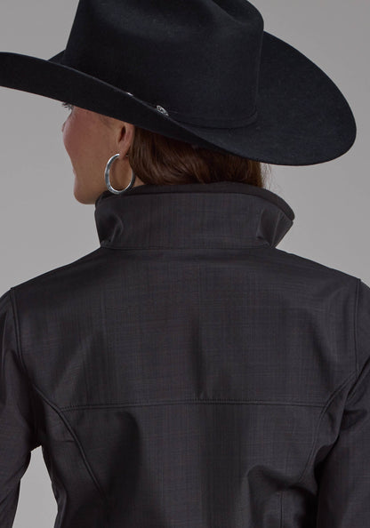 Roper Womens Charcoal Heather With Black Fleece Zipper Jacket