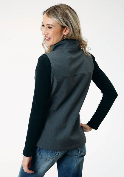 Roper Womens Tech  Heather Grey Soft Shell Vest