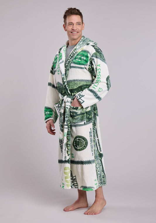 Roper Mens Us Dollar Printed Fleece Robe One Piece Pullover One Piece