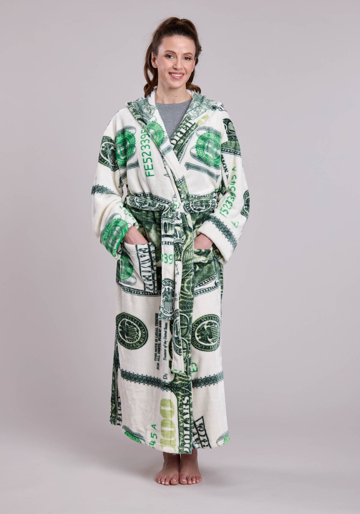Roper Mens Us Dollar Printed Fleece Robe One Piece Pullover One Piece