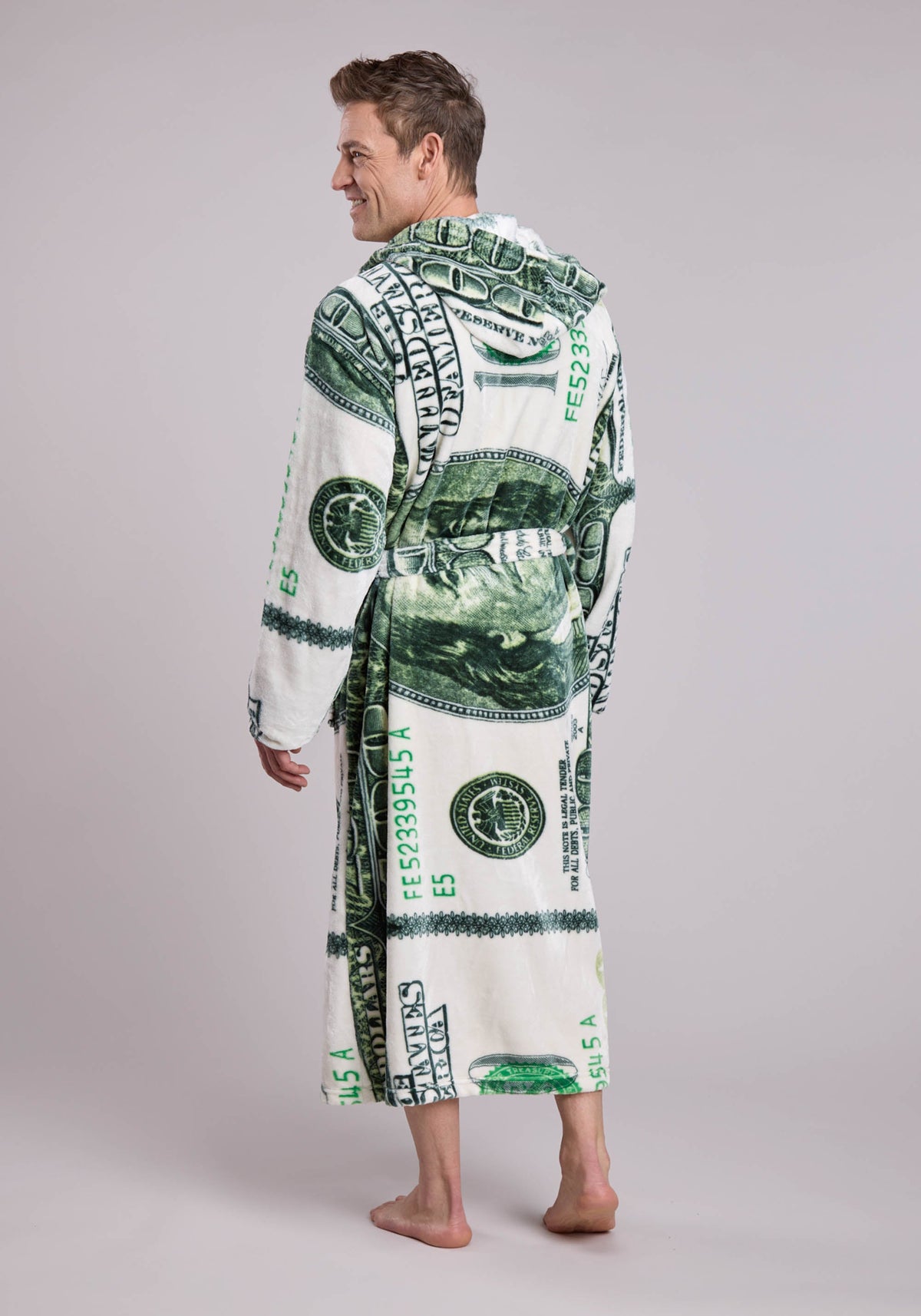 Roper Mens Us Dollar Printed Fleece Robe One Piece Pullover One Piece
