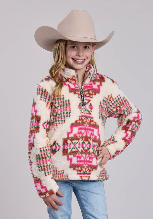 Roper Girls Jacket Zipper 1/4 Zip Polar Fleece Pullover Western Jacket