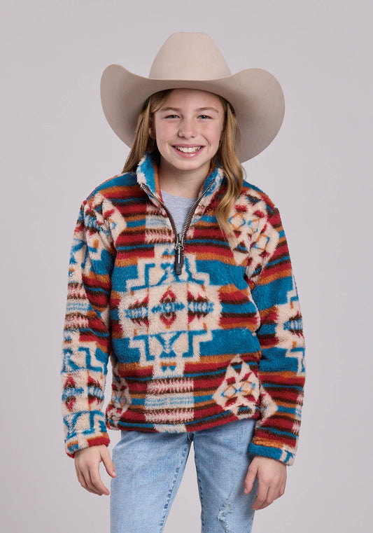 Roper Girls Jacket Snap 1/4 Zip Polar Fleece Pullover Western Jacket