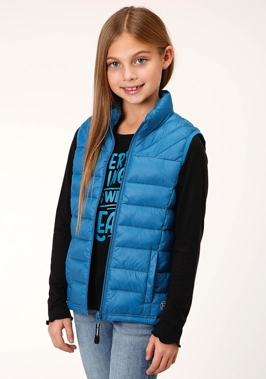 Roper Girls  Crushable Poly Filled  Teal Down Vest