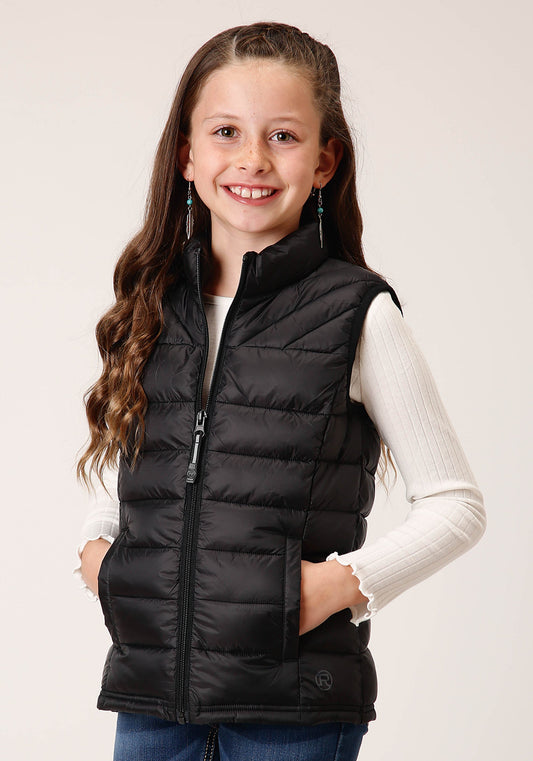 Roper Girls  Black Nylon Parachute Down Vest