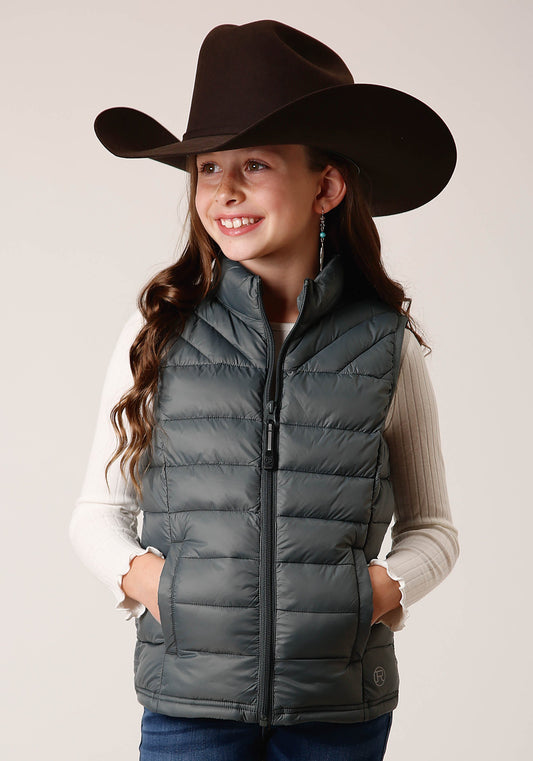 Roper Girls  Slvr Sage Nylon Parachute Down Vest