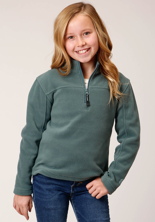Roper Girls  Misty Green Micro Polar Fleece Pullover