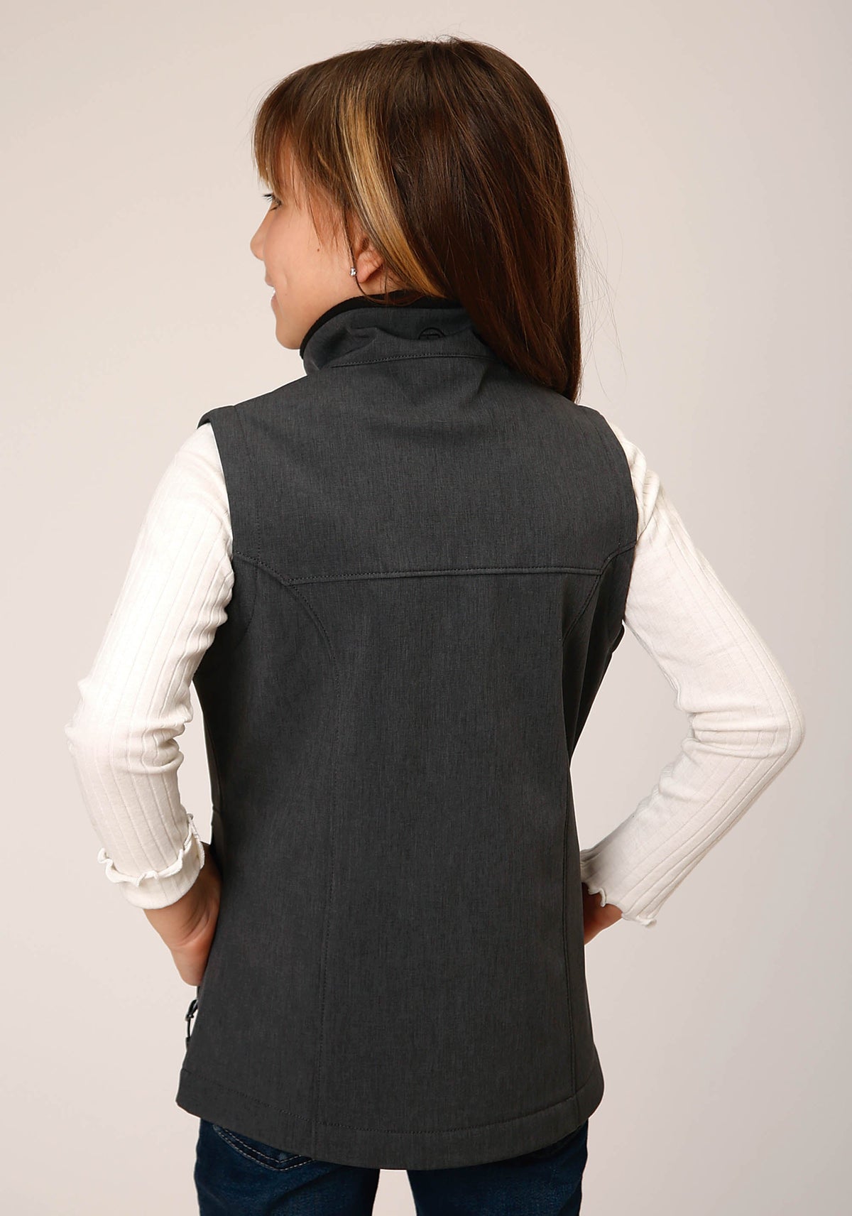 Roper Girls  Heather Grey Soft Shell Tech Vest