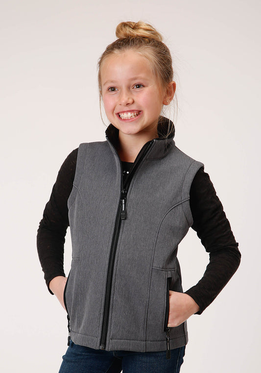 Roper Girls  Heathered Grey Softshell Tech Vest