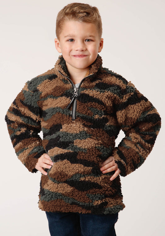 Roper Boys Polar Fleece  Camo Print Pullover