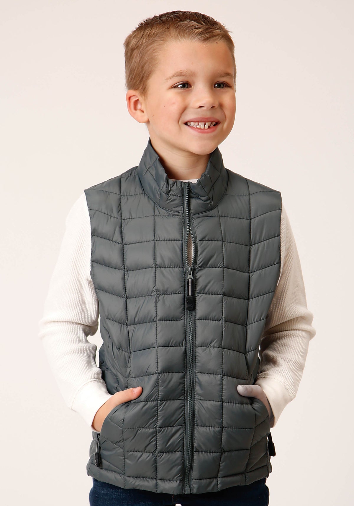 Roper Boys  Silver Sage Nylon Parachute Down Vest