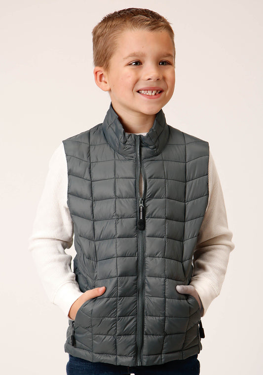 Roper Boys  Silver Sage Nylon Parachute Down Vest