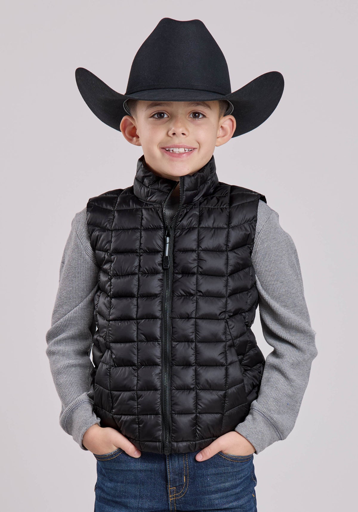 Roper Boys Vest Zipper Nylon Parachute Western Vest