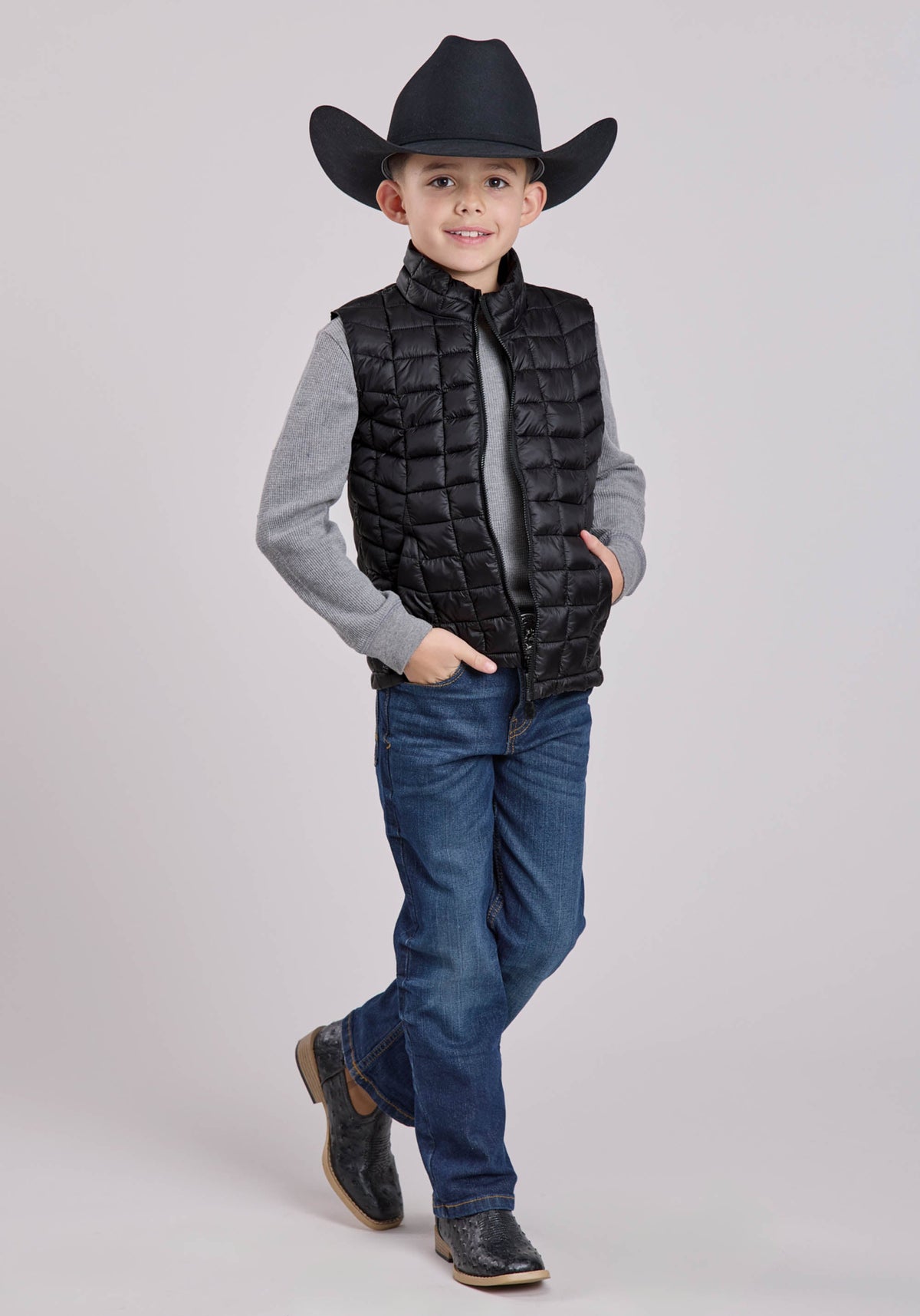 Roper Boys Vest Zipper Nylon Parachute Western Vest