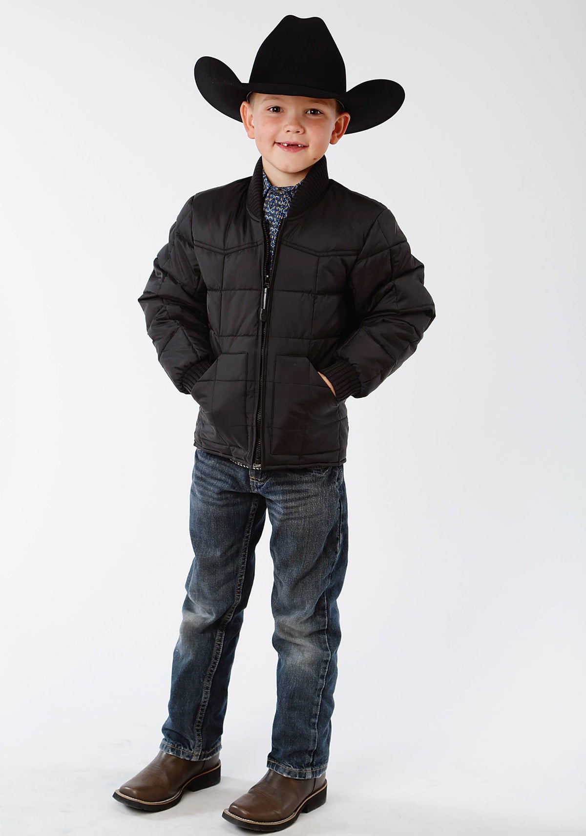 Roper Boys Black Poly-filled Jacket