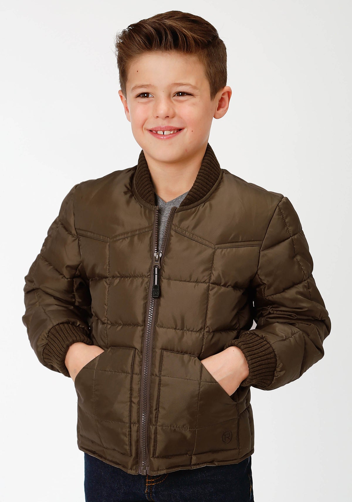 Roper Boys Brown Poly-filled Jacket