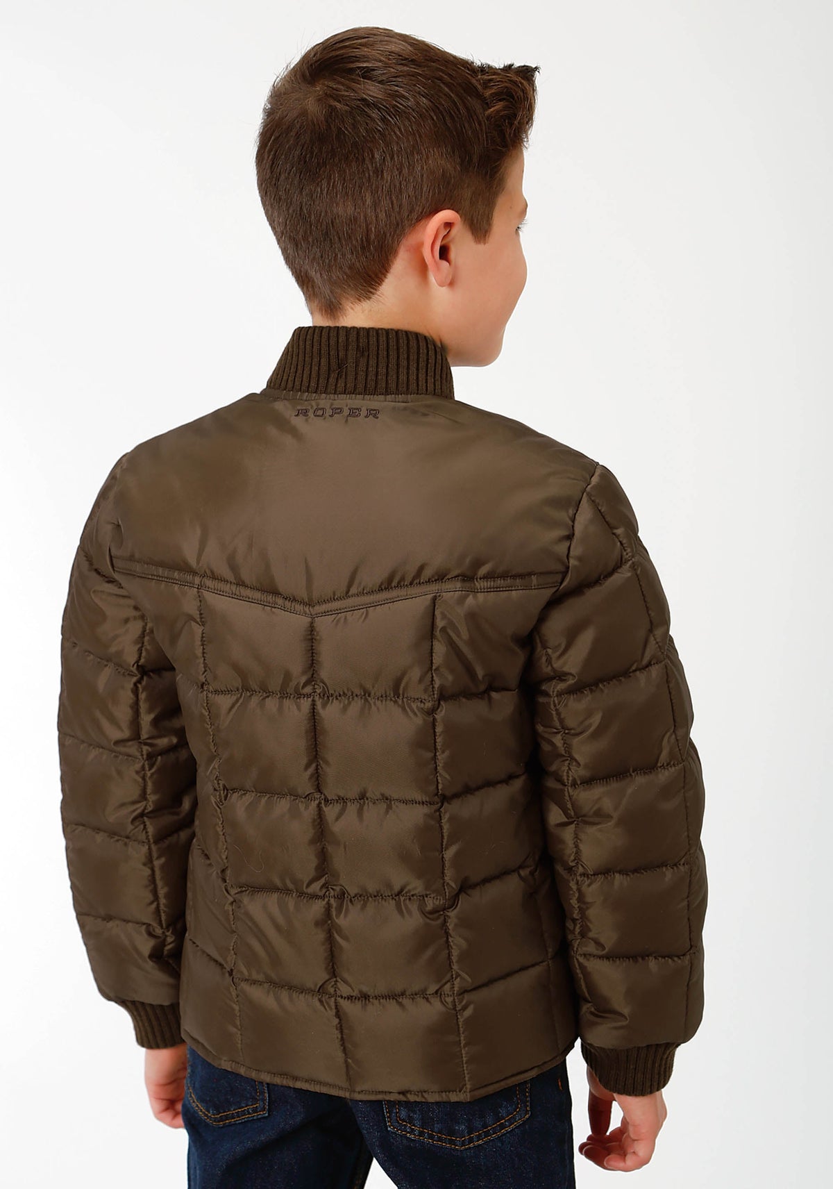 Roper Boys Brown Poly-filled Jacket