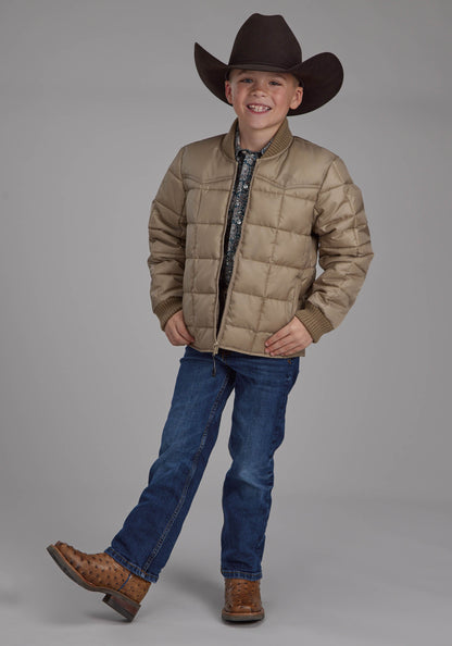 Roper Boys Khaki Zipper Jacket