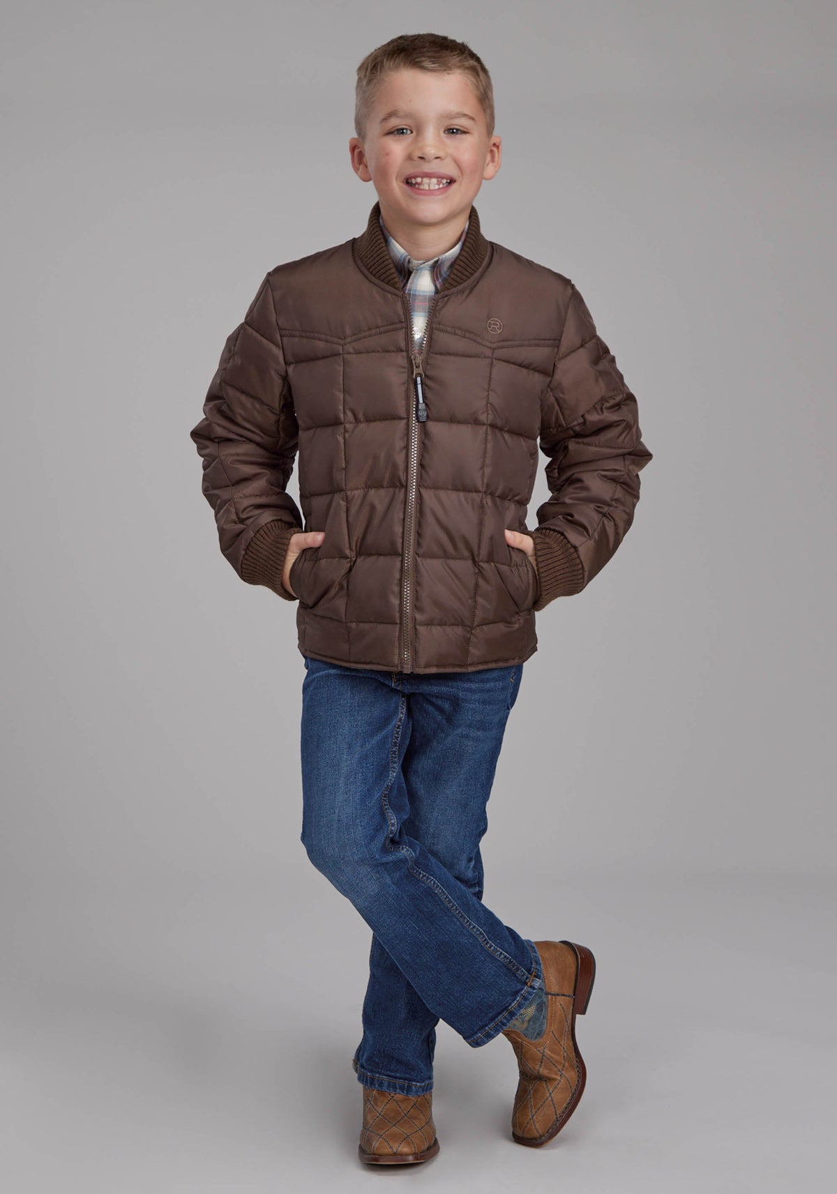 Roper Boys Chocolate Zipper Jacket