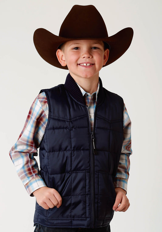 Roper Boys Navy Blue Poly-filled Vest