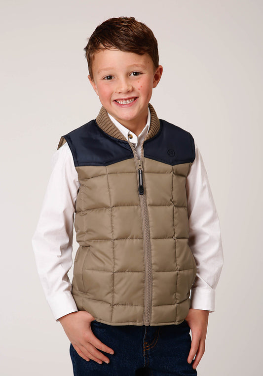 Roper Boys  Quilted Poly With Poly Fill Vest Poly Filled Western Vest