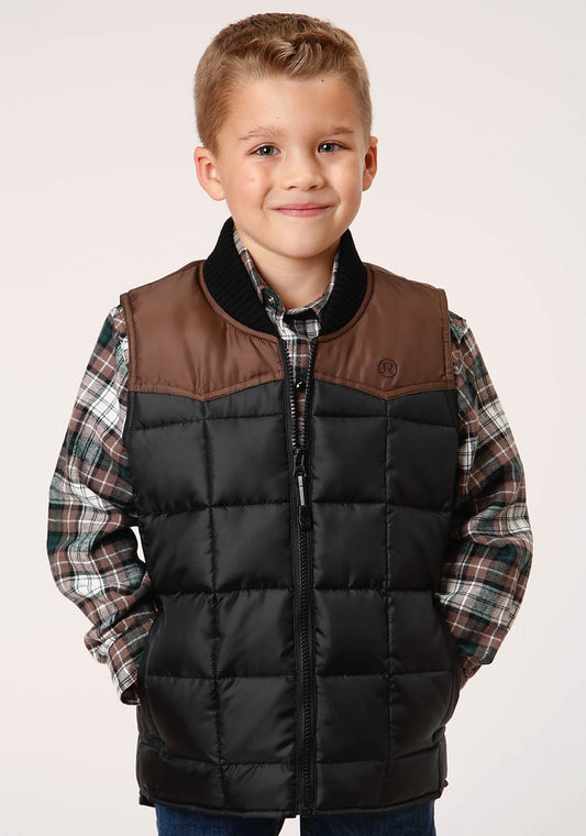 Roper Boys  Quilted Polyfilled Vest Poly Filled Western Vest