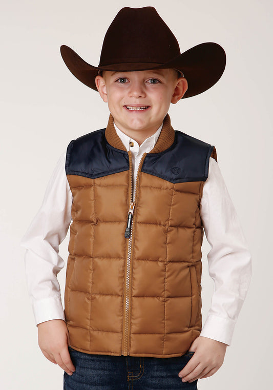 Roper Boys  Quilted Polyfilled Vest Poly Filled Western Vest