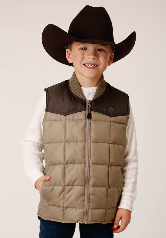 Roper Boys  Quilted Polyfilled Vest Poly Filled Western Vest