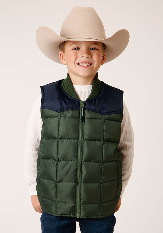 Roper Boys  Quilted Polyfilled Vest Poly Filled Western Vest