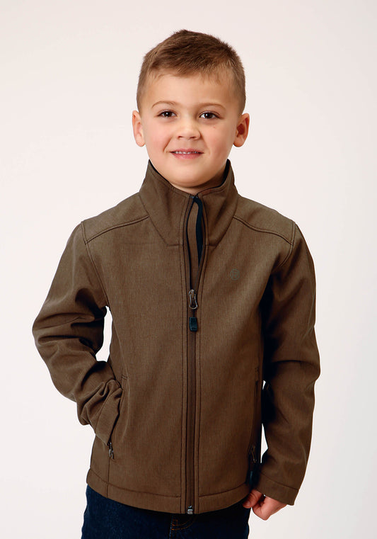 Roper Boys  Heather Mocha Soft Shell Tech Jacket