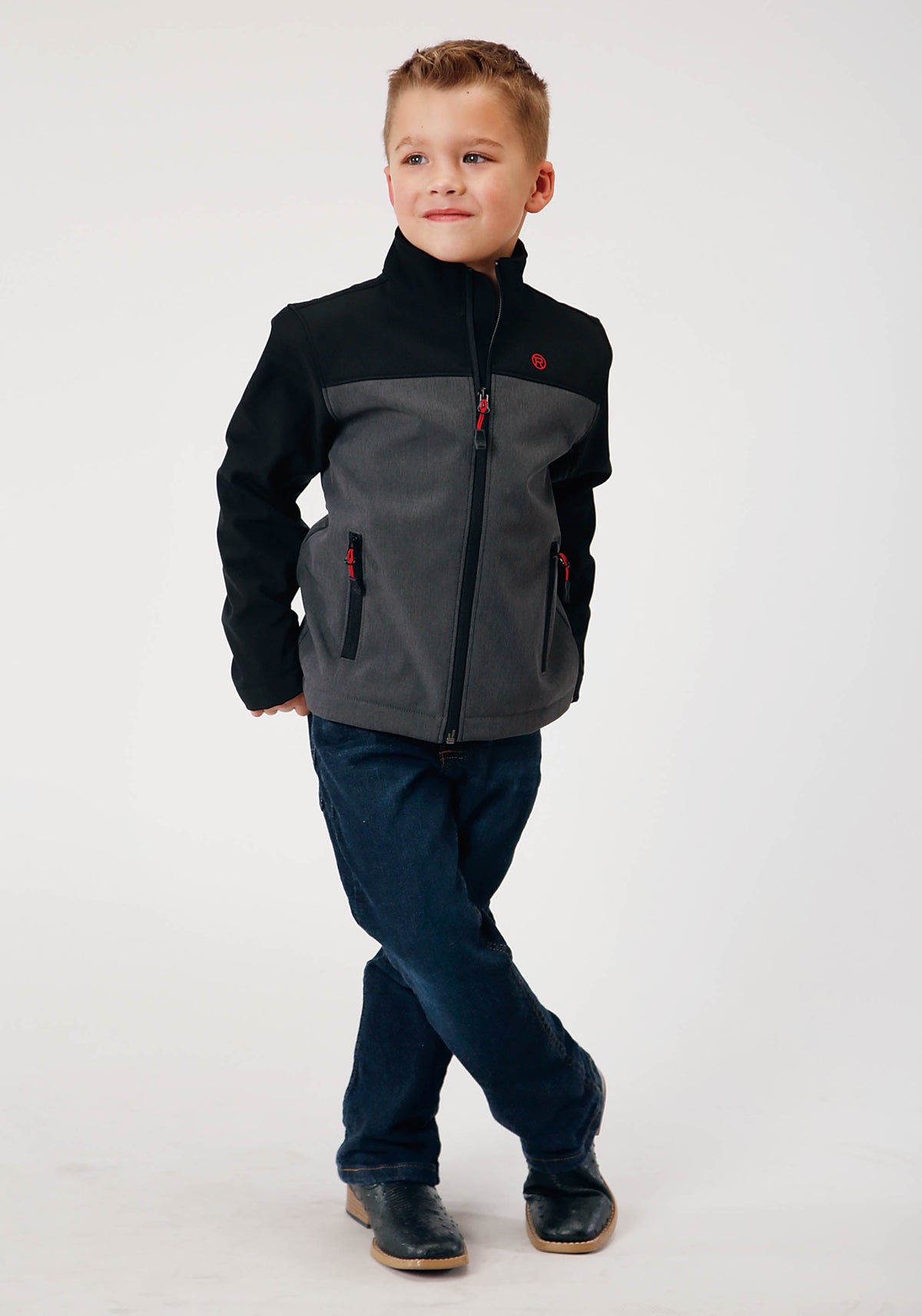 Roper Boys  Grey Softshell Combo  Tech Jacket
