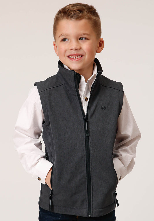 Roper Boys  Heather Grey Soft Shell Tech Vest