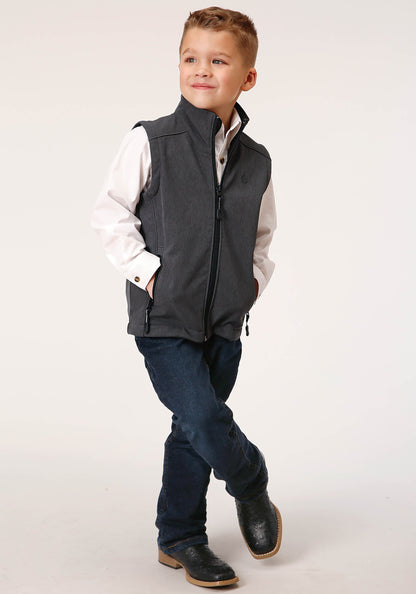 Roper Boys  Heather Grey Soft Shell Tech Vest