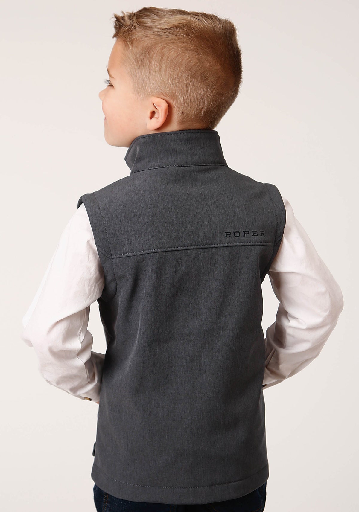 Roper Boys  Heather Grey Soft Shell Tech Vest